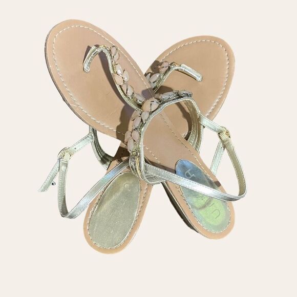 UNISA Gold/Silver Flat Sandals / SZ: 8.5 / EUC - Picture 3 of 7